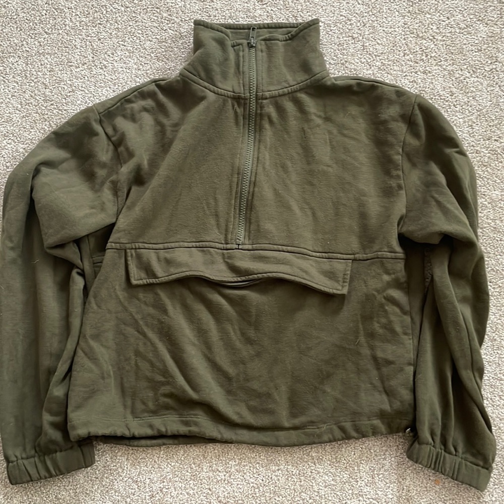 Half Zip Crop Crewneck